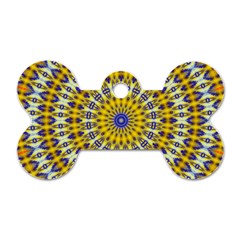 Fractal Kaleidoscope Mandala Dog Tag Bone (two Sides) by Pakrebo