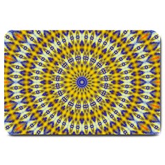 Fractal Kaleidoscope Mandala Large Doormat  by Pakrebo