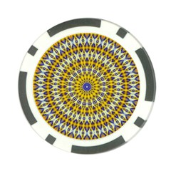 Fractal Kaleidoscope Mandala Poker Chip Card Guard by Pakrebo