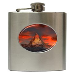 Switzerland Zermatt Mountains Snow Hip Flask (6 Oz) by Pakrebo