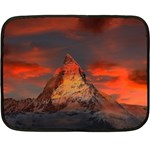 Switzerland Zermatt Mountains Snow Double Sided Fleece Blanket (Mini)  35 x27  Blanket Front