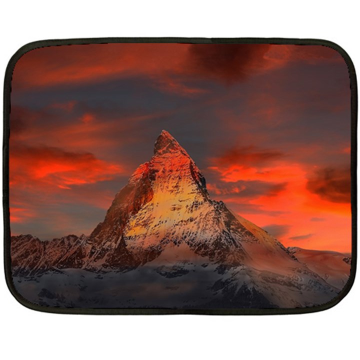 Switzerland Zermatt Mountains Snow Double Sided Fleece Blanket (Mini) 