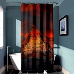 Switzerland Zermatt Mountains Snow Shower Curtain 36  X 72  (stall)  by Pakrebo