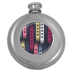 Non Seamless Pattern Background Round Hip Flask (5 Oz) by Pakrebo