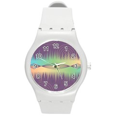 Background Abstract Non Seamless Round Plastic Sport Watch (m) by Pakrebo