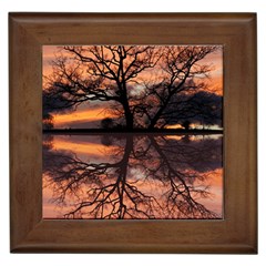 Aurora Sunset Sun Landscape Framed Tiles by Pakrebo