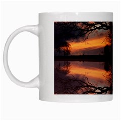 Aurora Sunset Sun Landscape White Mugs by Pakrebo