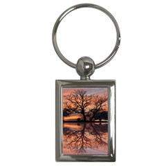 Aurora Sunset Sun Landscape Key Chain (rectangle) by Pakrebo