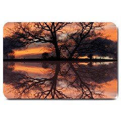 Aurora Sunset Sun Landscape Large Doormat  by Pakrebo