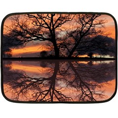 Aurora Sunset Sun Landscape Fleece Blanket (mini) by Pakrebo