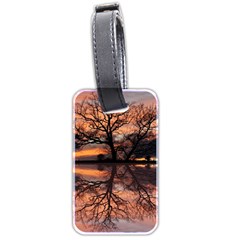 Aurora Sunset Sun Landscape Luggage Tag (two Sides) by Pakrebo