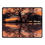 Aurora Sunset Sun Landscape Double Sided Fleece Blanket (Small)  45 x34  Blanket Back