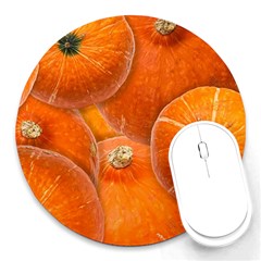 Pumpkin Halloween Fall Thanksgiving Round Mousepads by Pakrebo