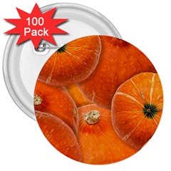 Pumpkin Halloween Fall Thanksgiving 3  Buttons (100 Pack)  by Pakrebo