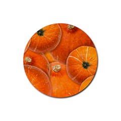 Pumpkin Halloween Fall Thanksgiving Rubber Coaster (round)  by Pakrebo