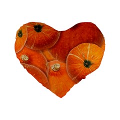 Pumpkin Halloween Fall Thanksgiving Standard 16  Premium Flano Heart Shape Cushions by Pakrebo