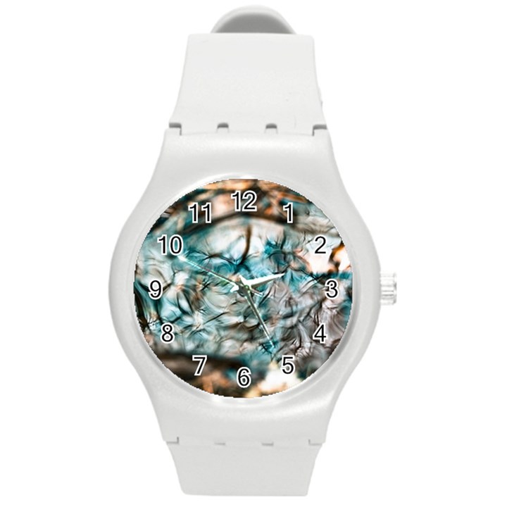 Water Forest Reflections Reflection Round Plastic Sport Watch (M)