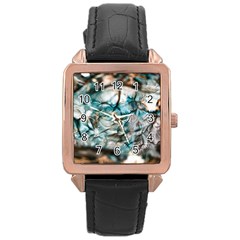 Water Forest Reflections Reflection Rose Gold Leather Watch  by Pakrebo