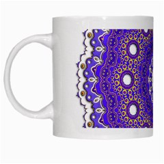 Mandala Abstract Design Pattern Blue White Mugs