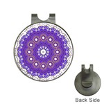 Mandala Abstract Design Pattern Blue Hat Clips with Golf Markers Front