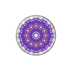 Mandala Abstract Design Pattern Blue Hat Clip Ball Marker (4 pack)