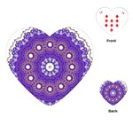 Mandala Abstract Design Pattern Blue Playing Cards Single Design (Heart) Front