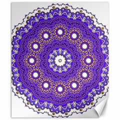 Mandala Abstract Design Pattern Blue Canvas 8  x 10 