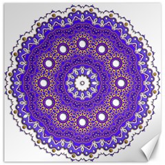 Mandala Abstract Design Pattern Blue Canvas 12  x 12 