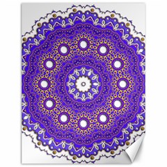 Mandala Abstract Design Pattern Blue Canvas 12  x 16 