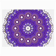 Mandala Abstract Design Pattern Blue Large Glasses Cloth