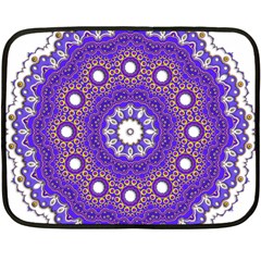 Mandala Abstract Design Pattern Blue Double Sided Fleece Blanket (Mini) 