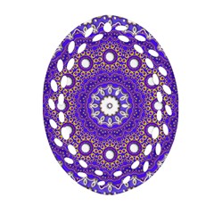 Mandala Abstract Design Pattern Blue Ornament (oval Filigree)