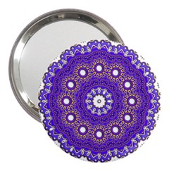 Mandala Abstract Design Pattern Blue 3  Handbag Mirrors