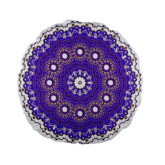 Mandala Abstract Design Pattern Blue Standard 15  Premium Flano Round Cushions