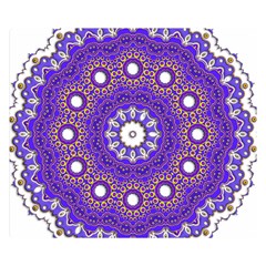 Mandala Abstract Design Pattern Blue Double Sided Flano Blanket (Small) 