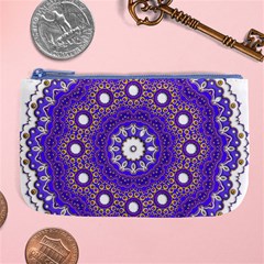 Mandala Abstract Design Pattern Blue Large Coin Purse