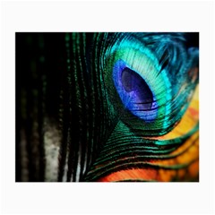 Green And Blue Peacock Feather Small Glasses Cloth (2 Sides) by Pakrebo