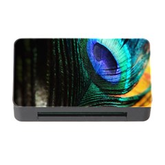 Green And Blue Peacock Feather Memory Card Reader With Cf by Pakrebo