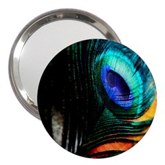 Green And Blue Peacock Feather 3  Handbag Mirrors by Pakrebo