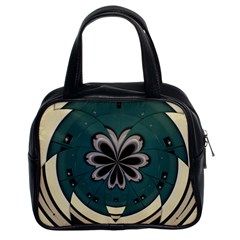 Green And White Pattern Classic Handbag (two Sides) by Pakrebo