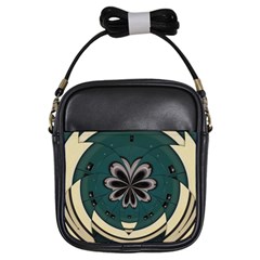 Green And White Pattern Girls Sling Bag