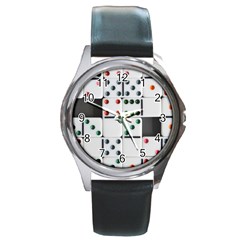 Dominos Dots Fun Round Metal Watch by Pakrebo