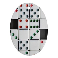 Dominos Dots Fun Oval Ornament (two Sides)