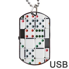 Dominos Dots Fun Dog Tag Usb Flash (one Side) by Pakrebo