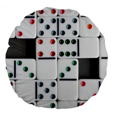 Dominos Dots Fun Large 18  Premium Round Cushions by Pakrebo