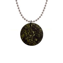 Green Leafy Plant 1  Button Necklace by Pakrebo