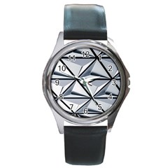 White Architectural Structure Round Metal Watch by Pakrebo