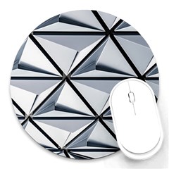 White Architectural Structure Round Mousepads by Pakrebo