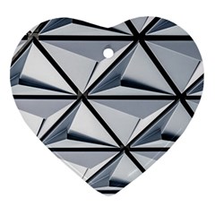 White Architectural Structure Heart Ornament (two Sides)