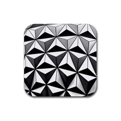 Black And White Diamond Shape Wallpaper Rubber Coaster (square)  by Pakrebo